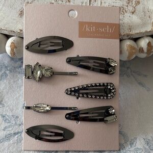 Kitsch Micro Snap Clip 7 pc set Hematite Collection NEW